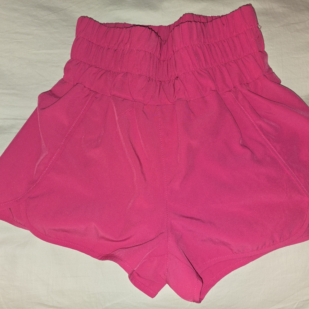 Pink Lily Fuchsia High-Waisted Shorts
